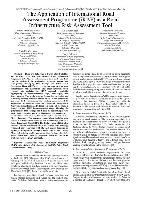 irap odds|(PDF) The Application of International Road Assessment .